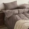 Juego de cuatro piezas de algodón puro lavado vintage 100% algodón sábana bajera funda nórdica sábana encimera juego de ropa de cama de tres piezas para estudiantes 1.8