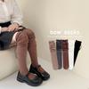 Calcetines Largos Hasta la Rodilla para Niñas, Nuevos Calcetines de Felpa Estilo Coreano Otoño e Invierno para Niños, Calcetines de Encaje con Lazo de Cinta para Niños Pequeños y Medianos
