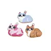 Colgante de aleación de gato acostado de dibujos animados con goteo de aceite, Amuleto de gato lindo multicolor, Accesorios para pulseras, collares, joyería DIY