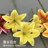 9 Ramos Grandes de Lirios Artificiales para Bodas, Flores Decorativas para Arreglos de Boda, Flores Falsas para Paisajismo y Arreglos de Piso