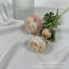 Flor de peonía flocado de loto qianzi artificial de tres cabezas peonía boda Hogar Hotel decoración de arreglos florales venta al por mayor de flores falsas