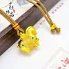 Tienda de Oro Mismo Estilo Arena Dorada Incrustaciones de Diamante Caballo Tang Colgante para Mujer, Nuevo Estilo Chino Caballo Tang DIY Cadena de Suéter Collar de Piedra Ojo de Tigre