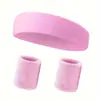 Set de Diadema Deportiva y Muñequera Tenis Bádminton Fitness Absorbente de Sudor Muñeca Transpirable Baloncesto Guía de Sudor Paquete