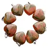Colgante de Piedra Natural con Forma de Corazón para Venta Transfronteriza del Fabricante Cuarzo Rosa Ágata Collar con Corazón Color Melocotón Accesorios para DIY Cristal Natural al por Mayor