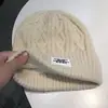 Gorro de Punto Cálido con Forro de Felpa, Nuevo Estilo de Invierno, Gorro Estilo Coreano para Clima Frío, Moderno, Sencillo, Versátil, Gorro de Punto Adelgazante para Mujer
