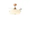 Ventilador de Teto com Luz para Quarto Estilo Creme Novo Luz de Projeção de Ambiente para Sala de Estar Sala de Jantar Ventilador de Teto Minimalista Zhongshan