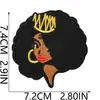 Patches bordados de poder feminino negro com slogans personalizados para consertar furos em roupas, patches decorativos termocolantes