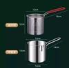 Freidora de acero inoxidable para el hogar, mini sartén de doble propósito para freír y escurrir, sartén pequeña profunda especial para freír papas fritas de cocina, venta al por mayor