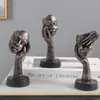 Adornos Modernos Minimalistas Transfronterizos, Escultura El Silencio es Oro, Decoración Artesanal Estilo Europeo para Oficina Sala de Estar
