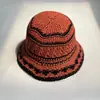 Nuevo Sombrero de Pescador Tejido a Crochet Hecho a Mano Estilo Coreano Combinación de Colores para Mujer Primavera y Verano Diseño Hueco Transpirable Versátil Casual