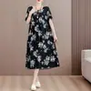 Vestido de Algodão e Seda de Alta Qualidade para Mulheres de Meia-Idade e Idosas, Novo Estilo 2026, Tamanho Grande, Camisola Soltinha, Roupa de Casa, Pode Ser Usado Fora