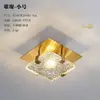 Nueva luz de balcón de estilo chino totalmente de cobre, luz para pasillo y recibidor, lámpara de techo pequeña minimalista nórdica para dormitorio, luz para pasillo de entrada