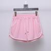 Shorts Esportivos Feminino Verão Casual Cor Sólida Calças Triplas Estilo Coreano Moda Feminina Barra Horizontal Calças de Praia Cor Doce Hot Pants