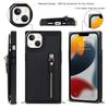 Adecuado para iPhone 18 Pro de Apple, Funda de Cuero para Teléfono con Doble Cremallera tipo Crossbody, Funda Protectora con Tarjetero para Samsung S25