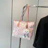 Bolsa de Lona Grande para Graffiti para Mujer, Estilo Coreano, Nuevo Bolso Versátil para el Trabajo, Bolso de Hombro de Alto Valor para Mujer