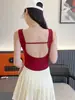 Nuevo Estilo Hermoso Camisola con Espalda Descubierta Chaleco Básico para Mujer con Almohadilla en el Pecho Para Usar por Fuera Ajustado Top sin Mangas para Chicas Populares Top Interior a la Moda
