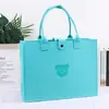 Bolsa de fieltro con diseño de oso lindo - Bolso de mano y de hombro reutilizable para uso diario