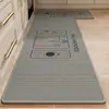 Tapete de piso de cocina tejido de lino estilo wabi-sabi, uso doméstico, absorbente de agua y aceite, antideslizante, tira larga, secado rápido, fácil de mantener