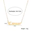 Temperamento europeo y americano todo a juego personalidad moderna para mujer collar de acero inoxidable de las doce constelaciones moda simple collar de acero inoxidable para clavícula