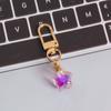 Miçangas com furo para pendurar quadrado chaveiro de coração cor pêssego fosco pingente simples coração de menina enfeites para airpods
