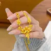 Loja de Ouro Mesmo Estilo Areia Dourada Flor de Três Vidas Colar com Franjas Flor da Felicidade Flor de Casamento Conjunto Corrente Moda Exquisita Presente para Namorada