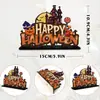 Enfeites Decorativos de Madeira de Halloween Transfronteiriços, Enfeites de Artesanato em Madeira para Atmosfera de Halloween em Mesas Domésticas