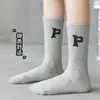 Calcetines para Niños Calcetas de Algodón Otoño e Invierno Estilo Coreano Niños y Niñas Niños Grandes Calcetas de Media Pierna Calcetas Coreanas de Moda Calcetas de Algodón