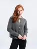 Cárdigan de Punto para Mujer 2025 Otoño e Invierno Nuevo Estilo de Gama Alta Botón Dorado Pequeño Cuello Redondo Chaqueta Suéter Cardigan Exterior Otoño e Invierno
