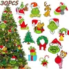 30 Piezas Decoración de Árbol de Navidad Exquisita Decoración Navideña del Grinch Adornos Colgantes Decoraciones Navideñas Festivas Decoración del Hogar
