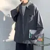 Camisa de veludo cotelê de manga comprida estilo japonês para homens, nova jaqueta camisa solta estilo Hong Kong para primavera e outono, top casual da moda