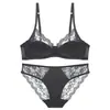 Conjunto de lencería sexy de encaje transparente estilo francés ruso, diseñado para hacer que los senos grandes parezcan más pequeños y prevenir la flacidez, disponible en tallas grandes