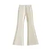 Pantalones Casuales Estilo Americano Chica Picante Versátiles Ajustados de Cintura Alta Acampanados Moda Puro Deseo Celebridad de Internet Simples de Pierna Ancha