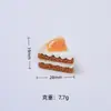 Bolo Triangular Laranja Brinquedo de Comida Desenho Animado Artesanal DIY Acessórios de Joias Cola de Creme Resina Pequenos Acessórios Material para Presilha de Cabelo