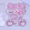 Accesorios para el Cabello de Niños Set de Collar de Kt Cat Princesa Elsa Color Macaron Pulsera para Bebé Niña Regalo de Día Festivo para Niños