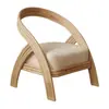 Silla de Mimbre Auténtico Estilo Nórdico para Descanso, Silla Sofá Individual Simple de Diseñador Estilo Vintage para Balcón de Casa de Huéspedes, Ins