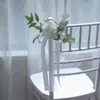 300 Decoração de Casamento ao Ar Livre Nórdico Arranjo de Flores para Encosto de Cadeira Buquê Flores Artificiais Estilo Floresta Adereços para Fotografia de Casamento Encosto de Cadeira