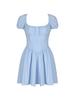Vestido corto de verano de manga corta ajustado con diseño de espiga de pescado para mujer, de comercio exterior, sexy, con cuello cuadrado, ropa dulce y picante.