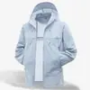 Traje Casual de Verano 2025 Delgado Fresco Transpirable Holgado Ligero Transpirable con Capucha Protección Solar Color Sólido Ropa para Pareja Piel Exterior