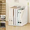 Suporte vertical para arquivos de mesa, suporte simples para livros para estações de trabalho, porta-pastas de mesa, material de escritório e suporte para documentos