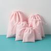 Em estoque Rosa Veludo Pano Cordão Bolso Cintura Jóias Presente Saco Jóias Embalagem Saco