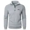 Nueva Sudadera Casual para Hombre con Cuello Alto y Media Cremallera, Bordado Transfronterizo de Pony, Polo de Moda, Suéter, Prenda Superior de Manga Larga