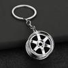 Regalo Creativo Rueda Modificada para Coche Llavero de Metal Turboalimentado Publicitario Colgante de Cadena de Eslabones para Cintura