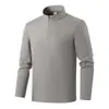 Camiseta de Manga Larga con Cuello Alto y Media Cremallera de Otoño para Hombre, Camisa Deportiva para Exteriores, Top Amigable con la Piel, Camisa Básica Casual de Negocios, Secado Rápido