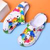 Zapatos de Cueva con Transferencia de Calor para Mujer EVA Nuevo Graffiti Calle Hip Hop Zapatos de Jardín Moda Europea y Americana Sandalias de Playa