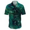 Camisa Casual de Verano para Hombre de Estilo Nuevo Europeo y Americano, Transpirable, de Manga Corta, Camisa Estampada en 3D del Día de la Independencia