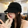 Sombrero ecuestre de gamuza para mujer, plisado, nuevo modelo otoño e invierno, adelgazante, protección UV, gorra tipo boina versátil