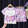 Pijama Infantil Transfronterizo Verano Manga Corta Tallas Mediana y Grande Niños Niños Ropa de Casa Niñas Bebé Dibujos Animados Traje de Capibara