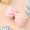 Lindo lazo pequeño a cuadros accesorios diy Corazón de chica a cuadros Accesorios dulces para el cabello Zapatos Calcetines Sombrero Accesorios de ropa Materiales