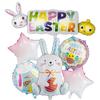 Novo conjunto de Páscoa Bunny Egg Chick Cartoon Alumínio Filme Balão Layout de Festa de Natal Balão Atacado