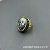 Novo Anel de Concha de Abalone Natural Joias de Estilo Europeu e Americano Personalizadas de Luxo Leve Anel da Moda Joias de Diamante Feitas à Mão Retenção de Cor